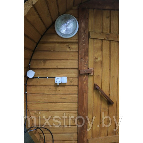 Баня-бочка ComfortProm 2 метра с печным узлом + козырёк 0,4м - фото 6 - id-p215911203