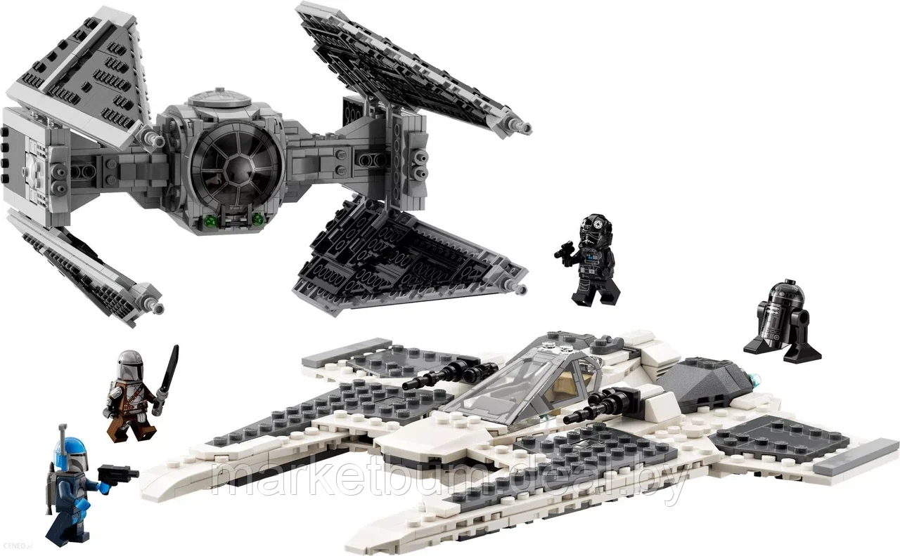 Конструктор LEGO Star Wars 75348, Мандалорский истребитель «Клык» против TIE-перехватчика - фото 4 - id-p215914746