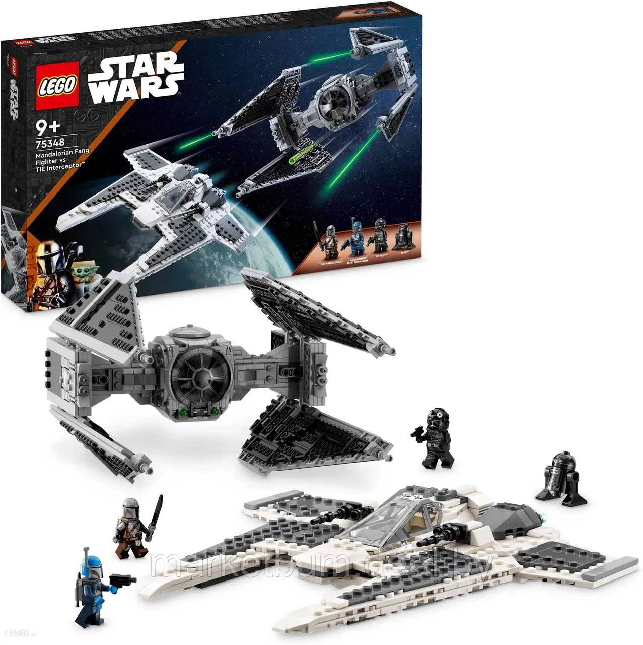Конструктор LEGO Star Wars 75348, Мандалорский истребитель «Клык» против TIE-перехватчика - фото 1 - id-p215914746