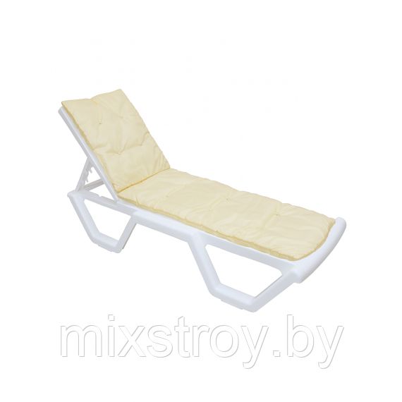 Комплект лежак-шезлонг из пластика белый, с подушкой и регулируемой спинкой, 2шт. - фото 3 - id-p215911611