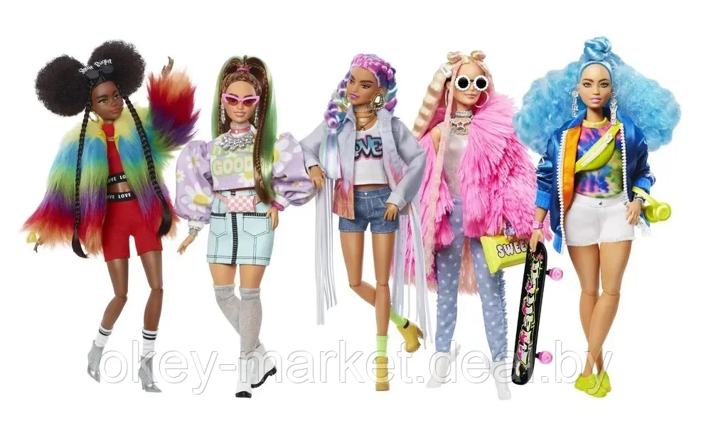 Набор из 5 кукол Барби Экстра Mattel коллекционный Barbie Extra HGB61 - фото 2 - id-p215934002