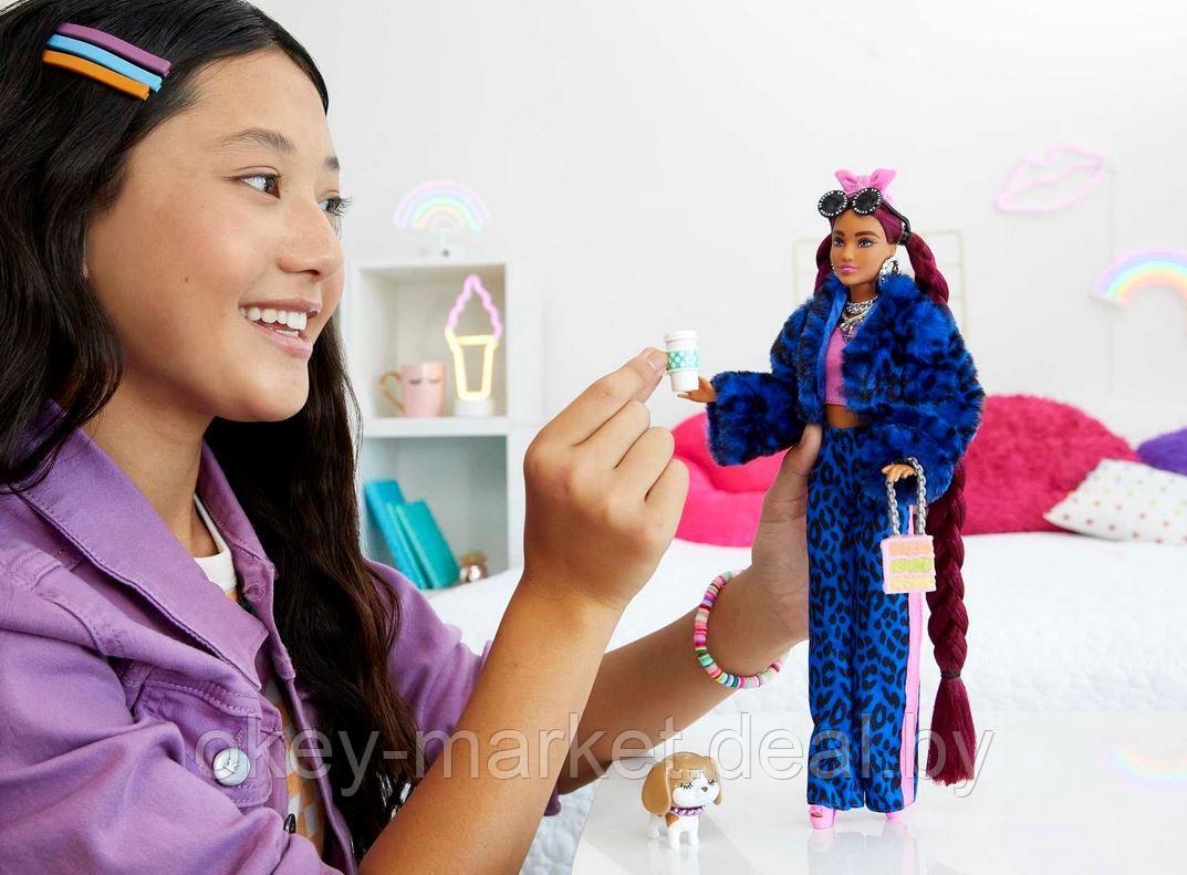 Кукла Barbie Экстра Doll в синем леопардовом костюме HHN09 - фото 10 - id-p193223938