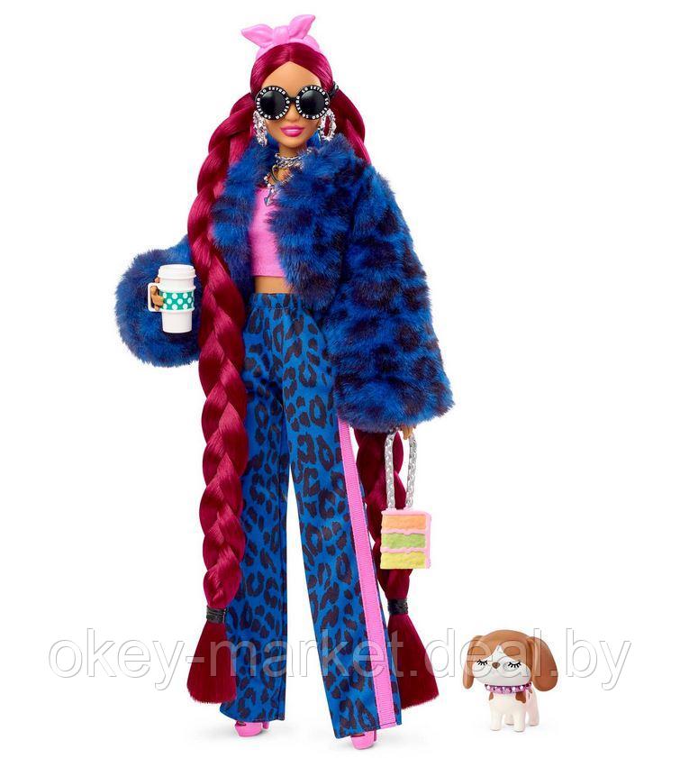 Кукла Barbie Экстра Doll в синем леопардовом костюме HHN09 - фото 6 - id-p193223938