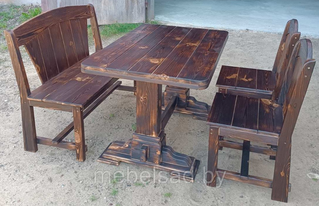 Набор садовый и банный из массива сосны "Кладезь"  1,2 метра 4 предмета