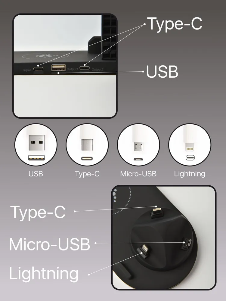 Многофункциональная зарядная ДОК-станция Multifunction charging stand 6 в 1 iPhone/Android/Micro USB - фото 5 - id-p215939498