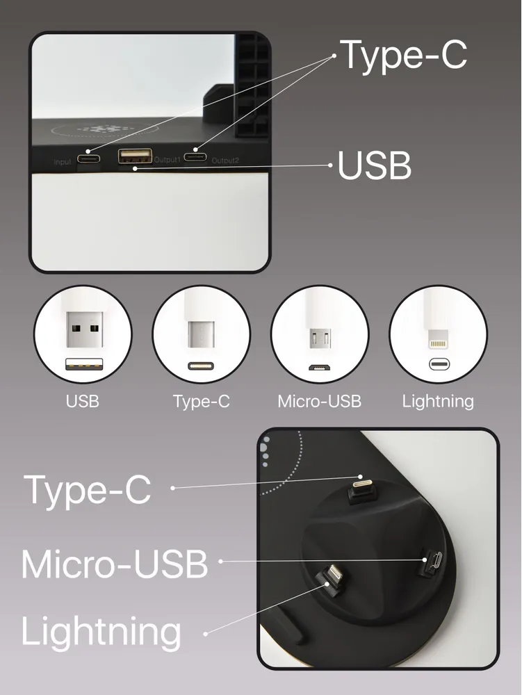 Многофункциональная зарядная ДОК-станция Multifunction charging stand 6 в 1 iPhone/Android/Micro USB - фото 5 - id-p215939499