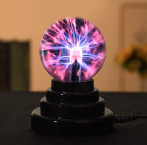 Плазменный шар Plasma light декоративная лампа Тесла, 8 см. / Магический ночник с молниями - фото 1 - id-p215939500