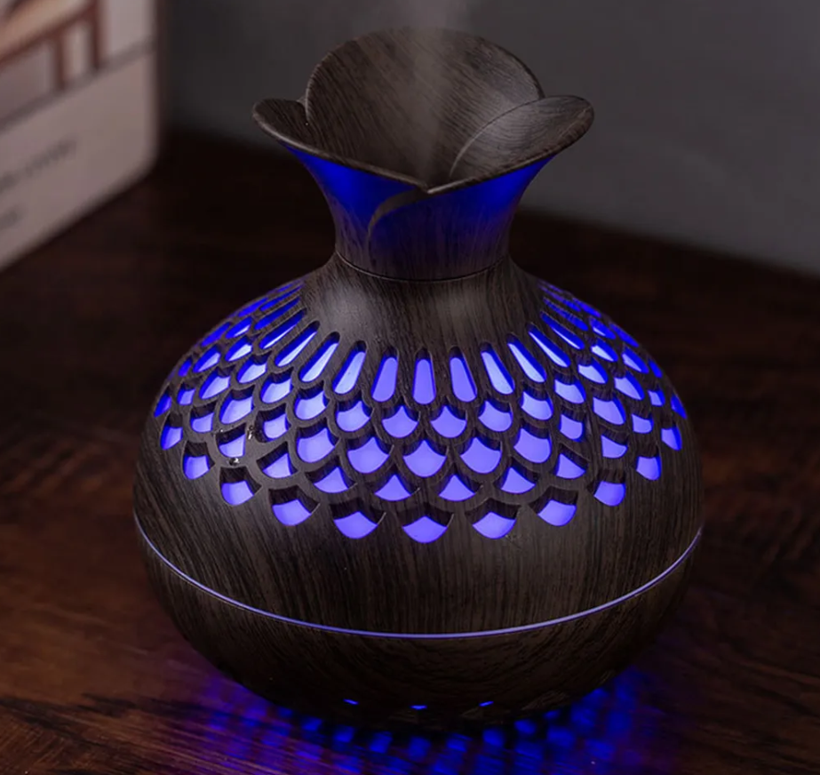 Увлажнитель (аромадиффузор) воздуха Flower Humidifier SX-E342 с функцией ночника 300 ml Светлое дерево - фото 4 - id-p215939528