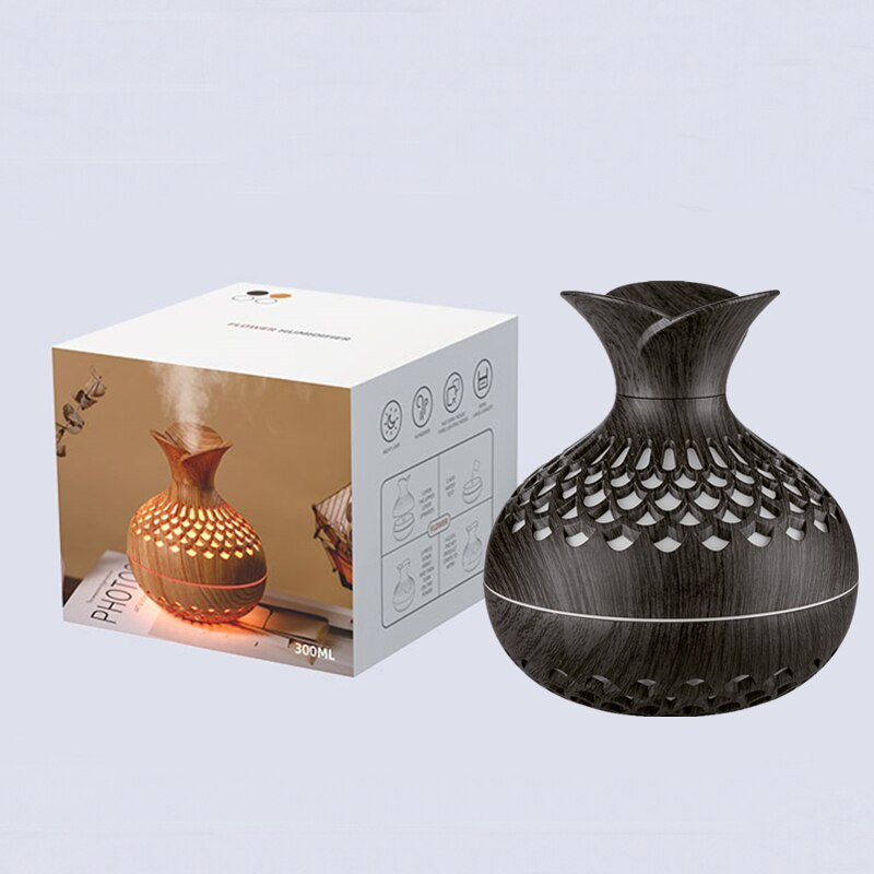 Увлажнитель (аромадиффузор) воздуха Flower Humidifier SX-E342 с функцией ночника 300 ml Светлое дерево - фото 8 - id-p215939528