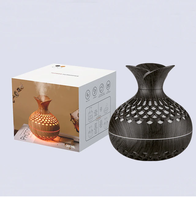 Увлажнитель (аромадиффузор) воздуха Flower Humidifier SX-E342 с функцией ночника 300 ml Светлое дерево - фото 10 - id-p215939528