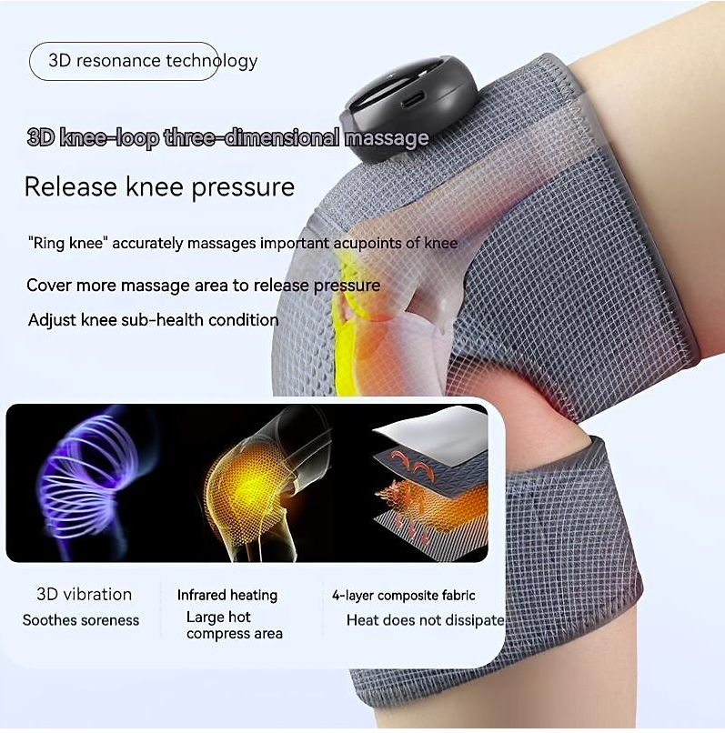 Физиотерапевтический электрический массажер для суставов с подогревом Fever knee massager D102 - фото 7 - id-p215941575