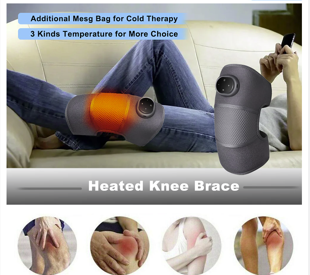 Физиотерапевтический электрический массажер для суставов с подогревом Fever knee massager D102 - фото 8 - id-p215941575