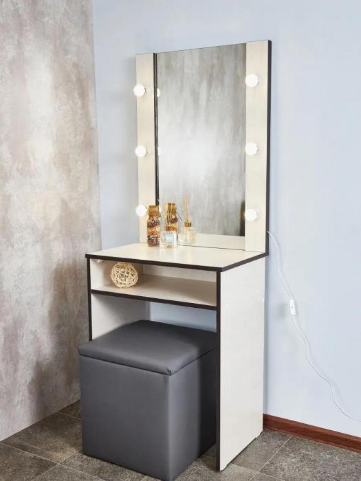 Туалетный столик с зеркалом и подсветкой стол для макияжа косметический дамский макияжный гримерный в спальню - фото 9 - id-p215912449