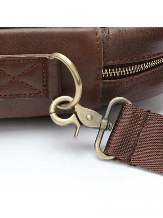 Портфель мужской кожаный сумка для документов и ноутбука из натуральной кожи коричневый деловой а4 через плечо - фото 7 - id-p215912489