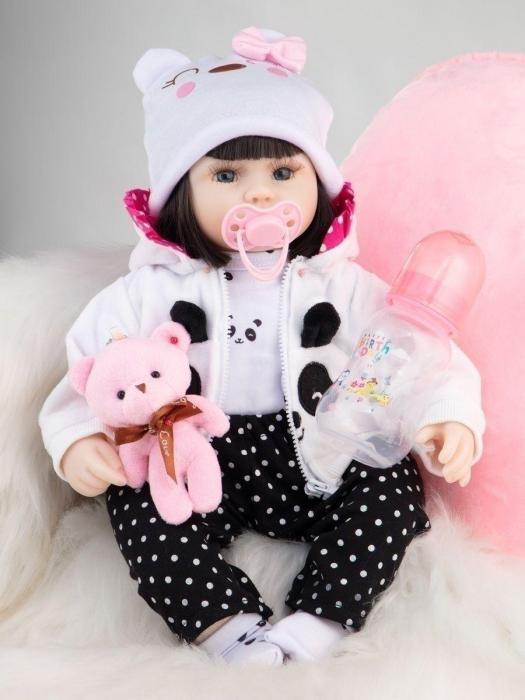 Детская кукла реборн девочка силиконовая 42 см младенец в одежде игрушка пупсы мягкие для детей девочек - фото 1 - id-p215917101