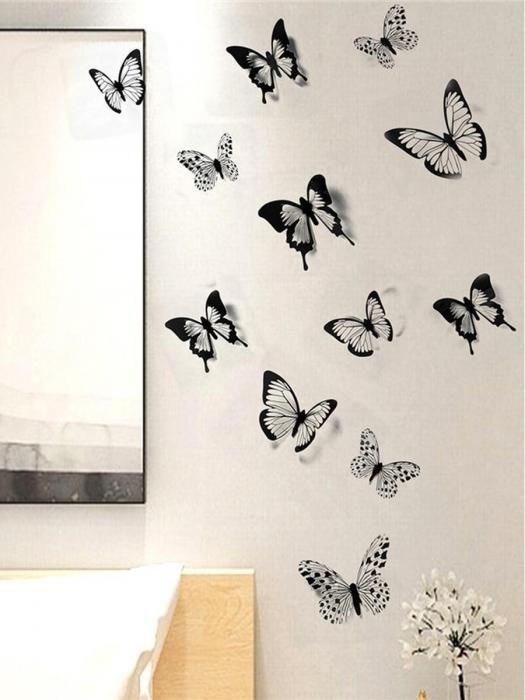 Наклейки на стену для декора дома интерьерные бабочки 3d самоклеющиеся 3д украшения детские настенные - фото 7 - id-p215915136
