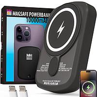 Повербанк для iphone пауэрбанк беспроводной зарядки телефона power bank 10000 mAh мини magsafe магнитный