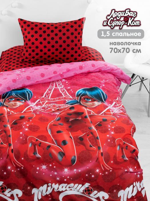 Постельное белье 1,5-спальное детское подростковое комплект для девочек подростков LadyBug Леди Баг полуторка - фото 1 - id-p215912538
