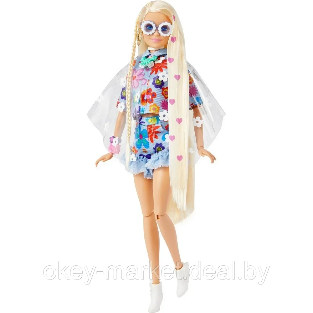 Кукла Barbie Экстра блондинка в джинсовом костюме Mattel HDJ45 - фото 3 - id-p173073422