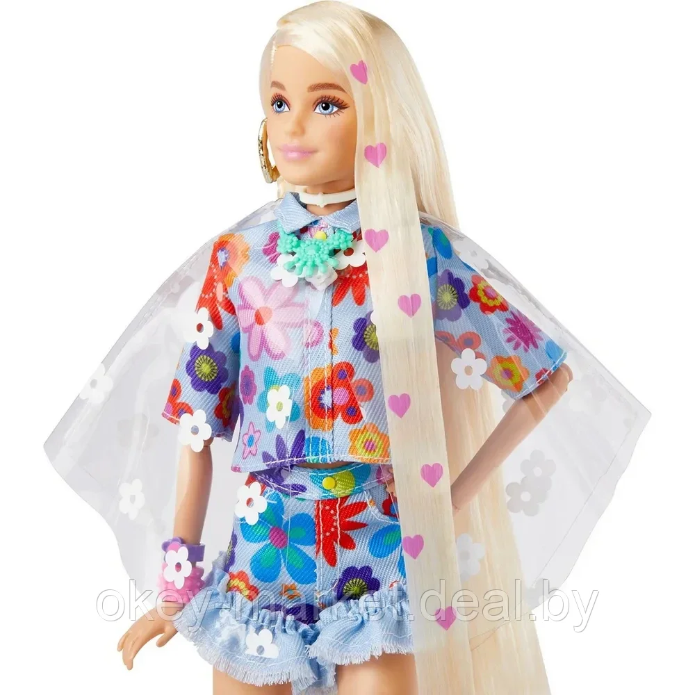 Кукла Barbie Экстра блондинка в джинсовом костюме Mattel HDJ45 - фото 6 - id-p173073422