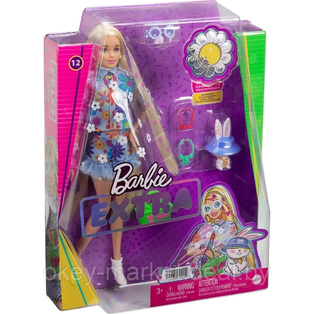 Кукла Barbie Экстра блондинка в джинсовом костюме Mattel HDJ45 - фото 8 - id-p173073422