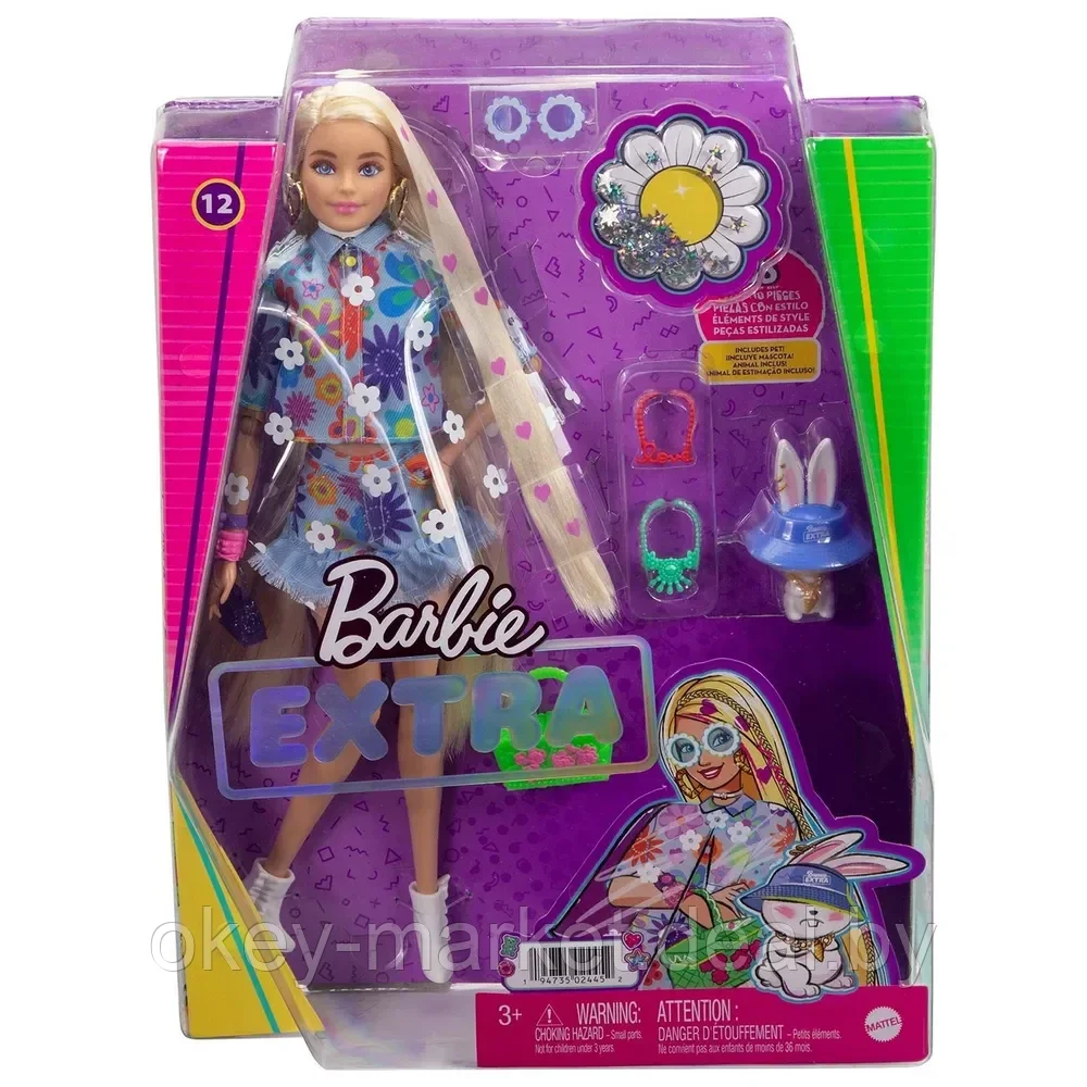 Кукла Barbie Экстра блондинка в джинсовом костюме Mattel HDJ45 - фото 7 - id-p173073422