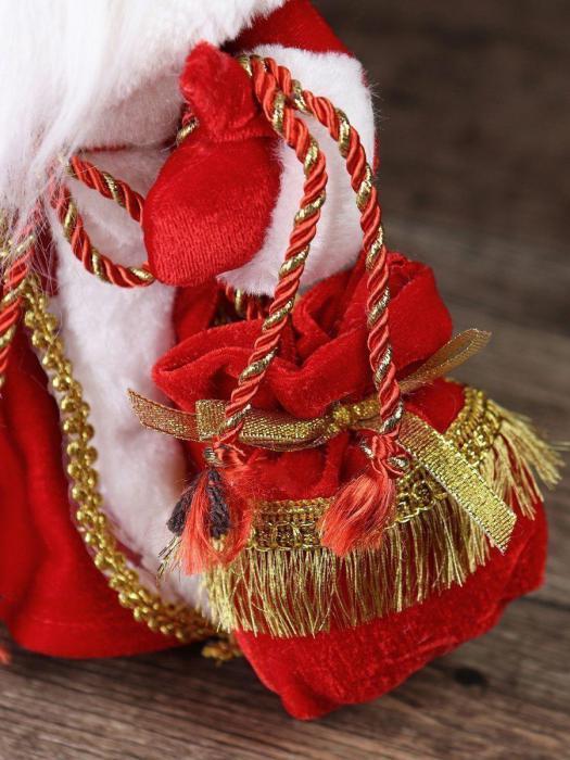 Музыкальный Дед мороз поющий игрушечный Санта Клаус фигурка под елку 30 см новогодняя фигура игрушка - фото 7 - id-p215916218
