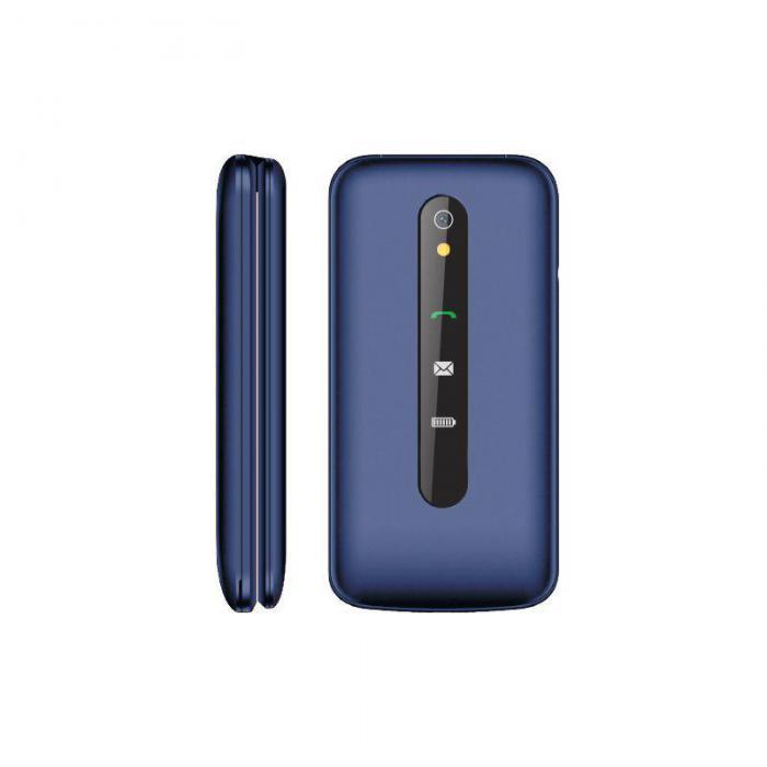 Кнопочный телефон раскладушка TEXET ТМ-408 синий мобильный сотовый раскдадной - фото 2 - id-p215921424
