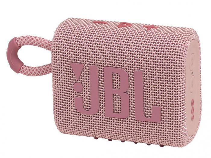 Беспроводная портативная переносная блютуз колонка JBL Go 3 розовая мини компактная музыкальная - фото 1 - id-p215921434