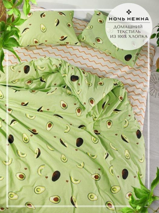 Комплект постельного белья двуспальный NS22 зеленое бязевое цветное с европростыней рисунком бязь - фото 1 - id-p215917287