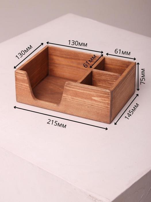 Салфетница деревянная на стол с подставкой из дерева под соль перец и салфетки VS36 - фото 4 - id-p215915292
