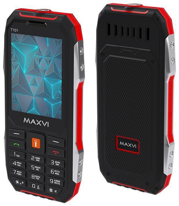 Кнопочный телефон с мощным аккумулятором большой батареей MAXVI T101 red - фото 1 - id-p215912687