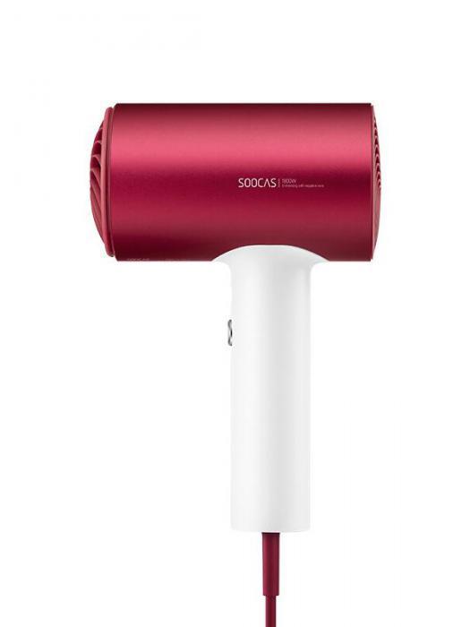 Электрический фен для сушки укладки волос с насадками ионизацией Xiaomi Soocas H5 Anion Hair Dryer красный - фото 1 - id-p215922515