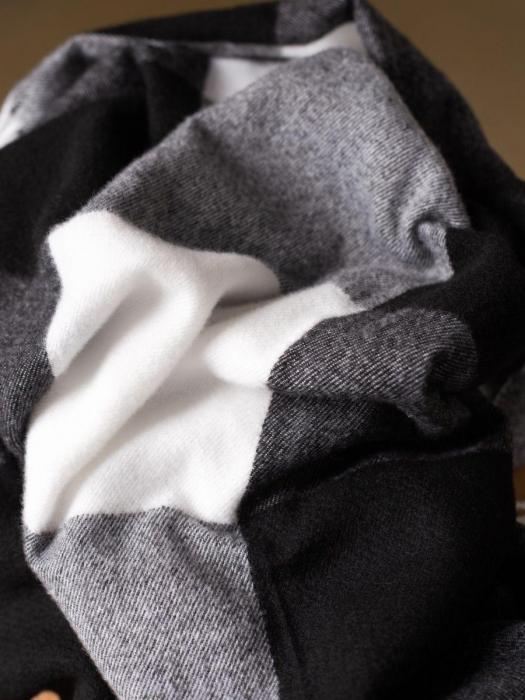 Шарф теплый женский осенний платок косынка шарфик палантин в клетку кашемировый мягкий на голову шею - фото 7 - id-p215916298