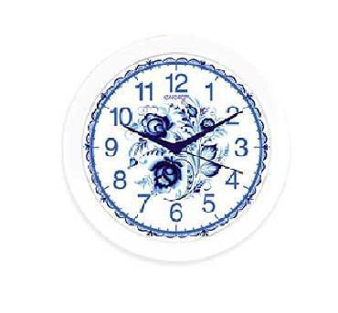 Настенные кварцевые стрелочные интерьерные круглые часы для дома ENERGY EC-102 гжель на батарейках - фото 1 - id-p215919452