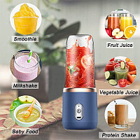 Портативный блендер Small Portable Juice 3 в 1, 40W для смузи, коктейлей, детского питания (6 лезвий, запасная