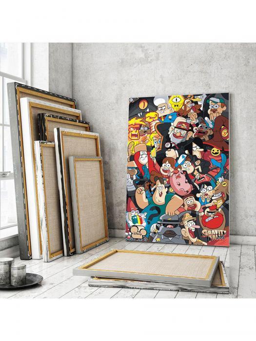 Картины по номерам на холсте Гравити Фолз Герои Gravity Falls на подрамнике 40х60 рисование живопись для детей - фото 3 - id-p215915393