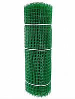 Заборная сетка пластиковая садовая решетка для забора ограждения огурцов 33х33 1х20m NS55 ПВХ зеленая заборная