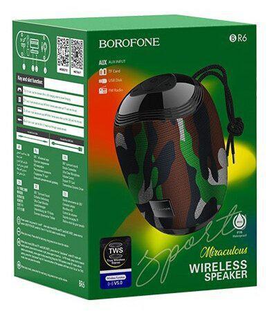 Портативный беспроводной bluetooth динамик колонка BOROFONE BR6 Miraculous камуфляж - фото 6 - id-p215918556