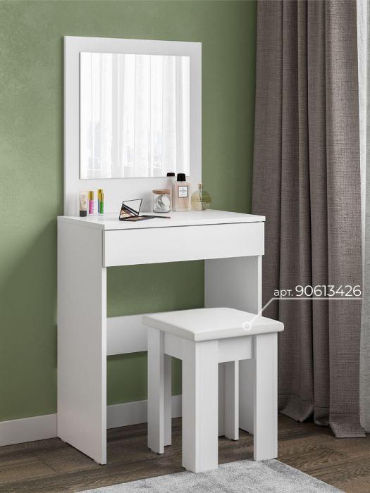Трюмо с зеркалом и ящиком Туалетный столик косметический дамский макияжный гримерный стол для макияжа белый - фото 7 - id-p215912811