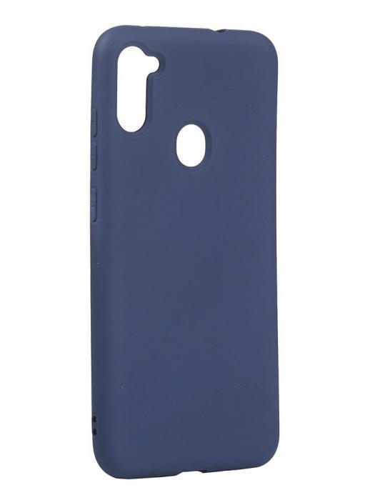 Чехол с микрофиброй DF для Samsung Galaxy M11/A11 (EU) силиконовый синий на телефон самсунг а12 - фото 1 - id-p215922691