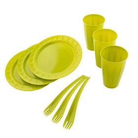 Набор посуды для пикника кемпинга на 3 персоны PALISAD 69452 пластиковый комплект туристический походный