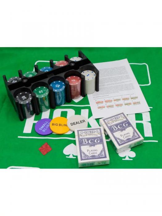 Покерный набор фишки для покера карты для игры с сукном в кейсе подарочный игральный - фото 5 - id-p215912847