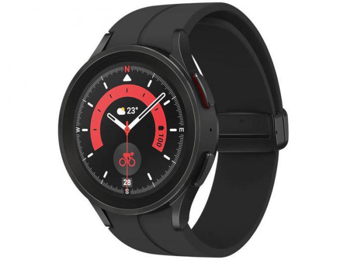 Умные смарт-часы мужские электронные наручные Samsung Galaxy Watch 5 Pro 45mm BT черные SM-R920NZKAEUE - фото 1 - id-p215916588