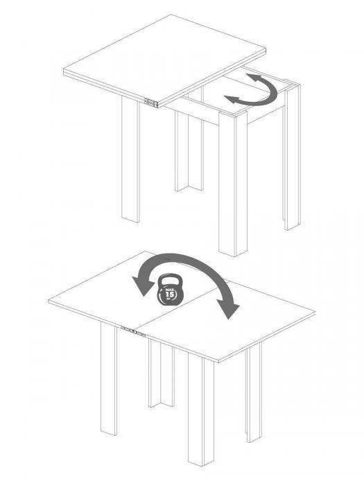 Стол кухонный обеденный раскладной трансформер складной для дома кухни зала белый прямоугольный столик - фото 7 - id-p215915545