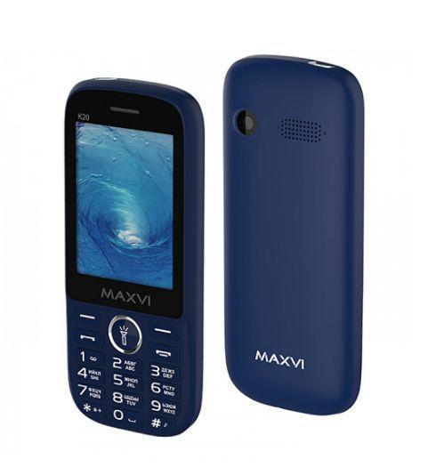 Телефон кнопочный с большим экраном MAXVI K20 синий - фото 1 - id-p215918784
