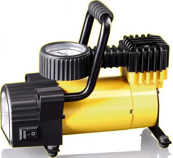 Автомобильный компрессор Качок Автокомпрессор с фонарем Насос электрический от прикуривателя для шин машины - фото 1 - id-p215925058