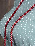 Бусы длинные женские жемчуг бижутерия для женщин украшение на шею жемчужное ожерелье колье красные, фото 7