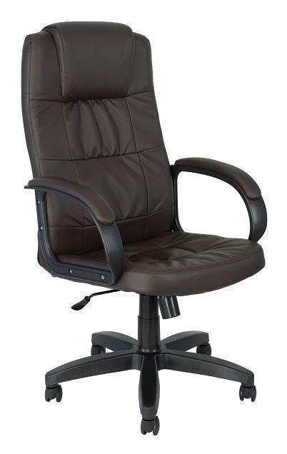 Директорское кожаное компьютерное офисное кресло ЯрКресло Кр81 ТГ ПЛАСТ ЭКО3 коричневое на колесиках - фото 1 - id-p215917728