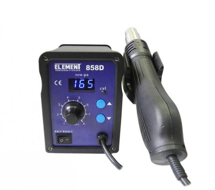 Паяльная станция Element 858D термовоздушный паяльный фен для пайки сварки термоусадок - фото 1 - id-p215925124